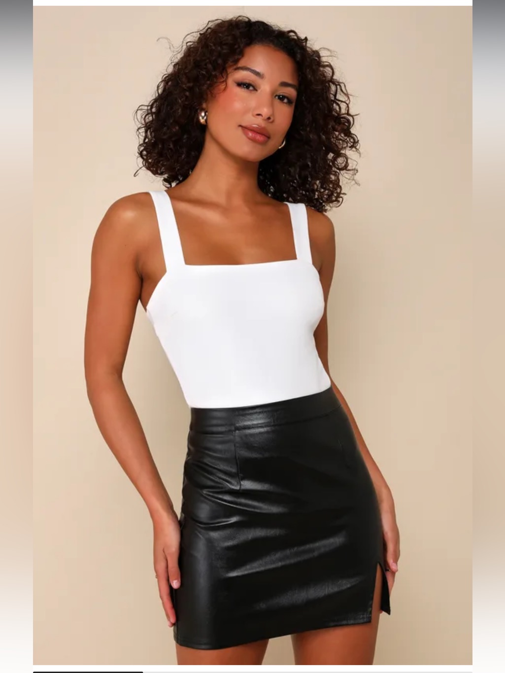 Nwt Lulus Corte Black Vegan Leather Mini Skirt Size Medium Broken Zipper